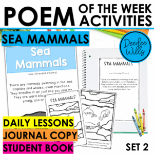 Sea Mammals Poem for Kindergarten & 1st Grade Poetry Activities & Fluency Lesson