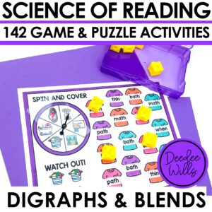 UFLI Centers & UFLI Games for Kindergarten for Blends Digraphs SOR UFLI Centers & UFLI Games for Kindergarten for Blends Digraphs SOR UFLI Centers & UFLI Games for Kindergarten for Blends Digraphs SOR UFLI Centers & UFLI Games for Kindergarten for Blends Digraphs SOR Share Description These Aligned UFLI Centers & UFLI Games are for Kindergarten and First Grade students. Designed with the Science of Reading methodology in mind, this comprehensive set of blends & digraph words literacy centers, activities, and games are aligned with UFLI standards, ensuring your kindergarten and first-grade students receive the most effective phonics instruction. ⭐️⭐️⭐️SAVE MONEY ⭐️⭐️⭐️WITH THIS SCIENCE OF READING LITERACY CENTER BUNDLE ⭐️⭐️⭐️FOR A LIMITED TIME UFLI Games & UFLI Centers for Kindergarten Science of Reading Phonics Centers UFLI CENTERS AND GAMES ALIGNED WITH LESSONS: 35b short a advanced review 36b short i advanced review 37b short o advanced review 38b short a, i, o advanced review 39b short u advanced review 40b short e advanced review 41b short vowel advanced review 41c short vowel advanced review 44 sck /k/ 45 sh /sh/ 46 voiced th /th/ 47 unvoiced th /th/ 48 ch/ ch/ 49 Digraphs Review 1 50 wh /w/, ph /f/ Each unit will have 10 Different Science of Reading Literacy Activities or games. This unit has over 90 pages of literacy center activities you can use right now in your kindergarten or first grade classroom. This digraphs and blends literacy center is massive with: 31 board games 20 puzzles 52 sound strips! 45 word building cards 3 sorting sets! Science of Reading Digraphs and Blends 7 Race to Trace Digraphs and Blends Words 14 CVCeFamily sound puzzles 9 Spin and Cover Games 52 Digraphs and Blends spelling work mats 7 Spin and Write Games 7 Spin and Read Games 3 Sets of Does it Match? 45 Digraphs and Blends Word Building Cards 6 Build a Picture Puzzles 7 Clean Sweep Games Q: Is this aligned with our Science of Reading Curriculum? A: Yes! However, you can use this with any phonics-based reading program. This resource has not been endorsed by UFLI. These activities simply align with the UFLI scope and sequence. These activities provide a supplemental set of activities and games that you can use in your classroom. Report this resource to TPT Reported resources will be reviewed by our team. Report this resource to let us know if this resource violates TPT's content guidelines. UFLI Centers & UFLI Games for Kindergarten for Blends Digraphs SOR