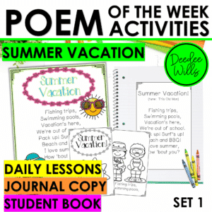 Summer Vacation Poem for Kindergarten & 1st Grade Activities & Fluency Lesson
