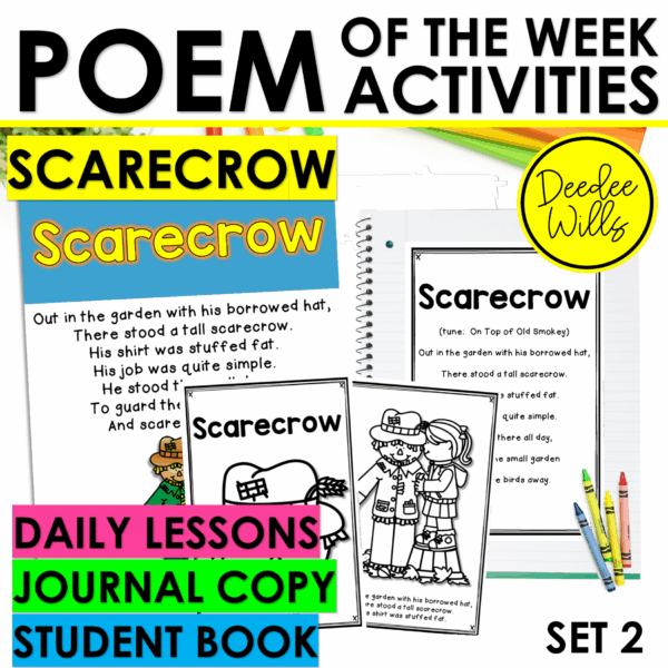 Scarecrow Poem with Scarecrow Emergent Reader Centers and Fluency Lesson Plan