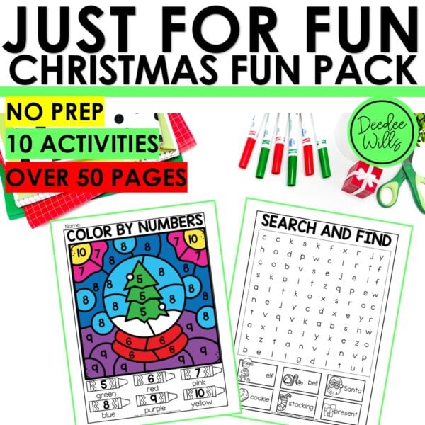 Christmas Fun Packet Dot to Dot Mazes Tracing December Winter Color Activities