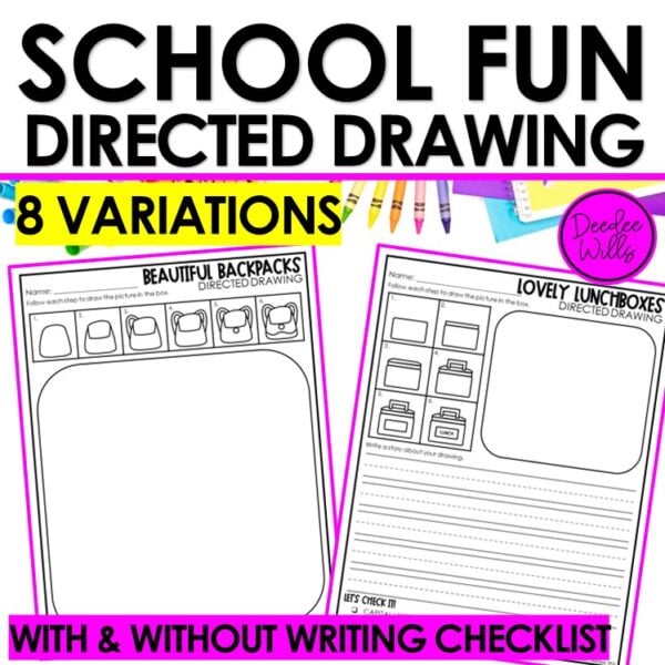 Back to School Directed Drawing How to Draw Step by Step Kindergarten Activities