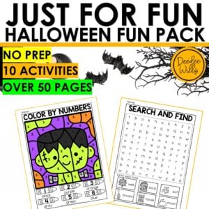 Halloween Fun Packet Dot to Dot Mazes Fine Motor Tracing Fall Color Activities