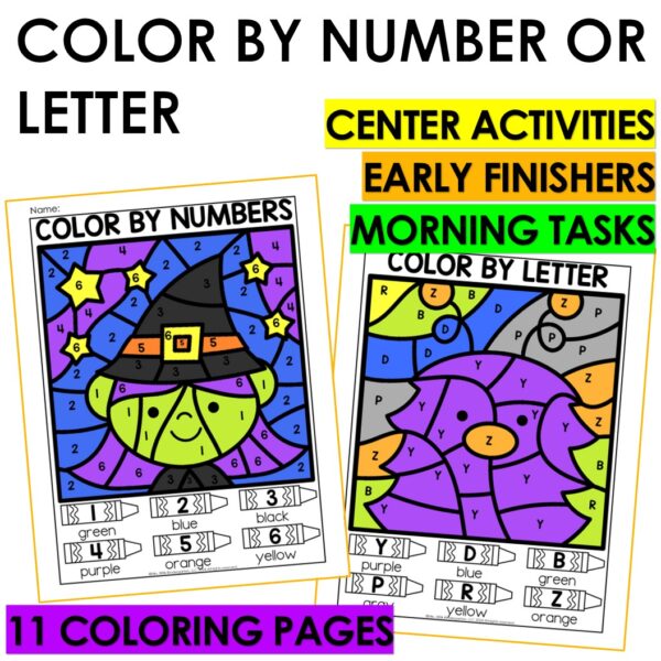 Halloween Fun Packet Dot to Dot Mazes Fine Motor Tracing Fall Color Activities - Image 2