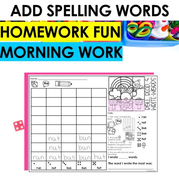 Roll and Write Editable Sight Word Worksheets Alphabet Letters Practice Bundle - Image 4