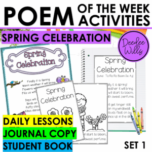 Spring Poem for Kindergarten & First Grade w Fluency Lessons, Activities Centers