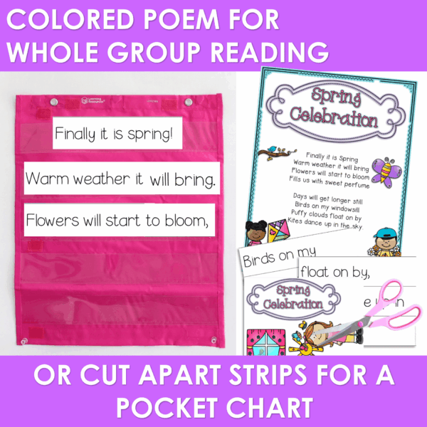 Spring Poem for Kindergarten & First Grade w Fluency Lessons, Activities Centers - Image 2