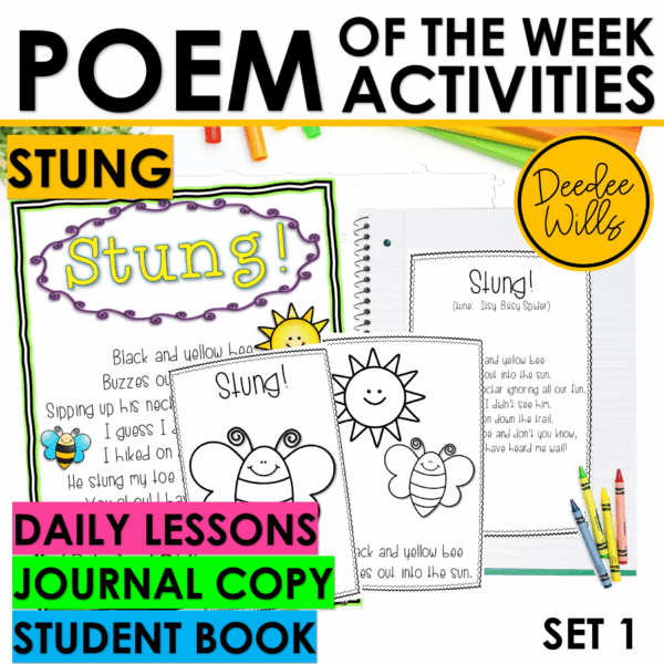 Bee Poem for Kindergarten & 1st Grade w Poetry Activities & Fluency Lesson Plan