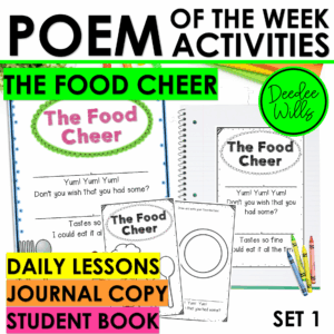 Food Cheer Poem for Kindergarten & 1st Grade w Activities & Fluency Lesson