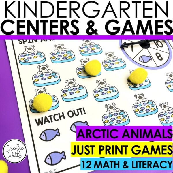 Arctic Animals Math & Literacy Games Winter Animals Kindergarten Centers Unit