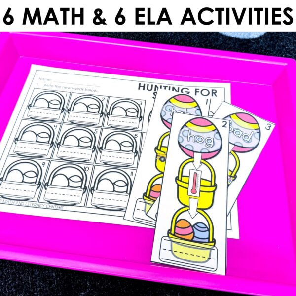 Easter Phonics Literacy Games and Easter Math Centers for Kindergarten - Image 2