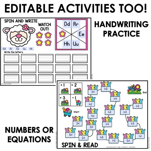 Easter Phonics Literacy Games and Easter Math Centers for Kindergarten - Image 3