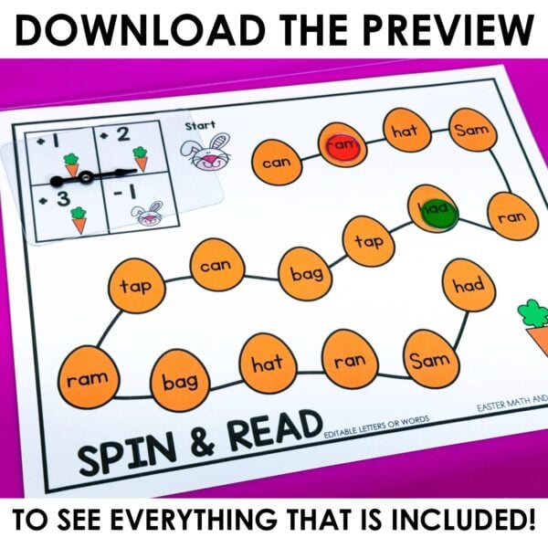 Easter Phonics Literacy Games and Easter Math Centers for Kindergarten - Image 4