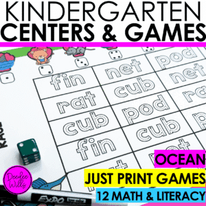 cean Phonics Literacy Games and Spring Math Centers for Kindergarten
