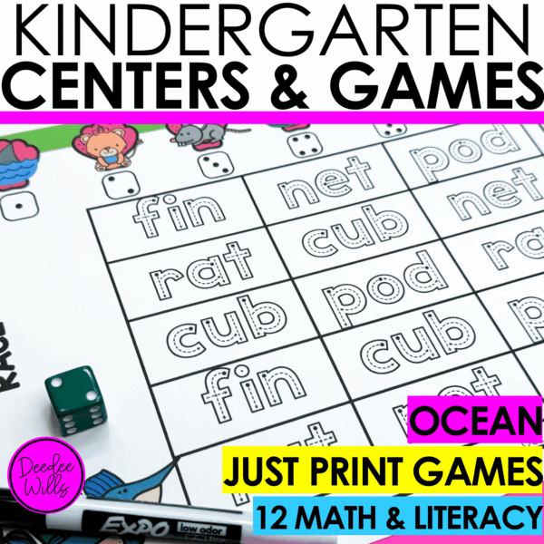 cean Phonics Literacy Games and Spring Math Centers for Kindergarten