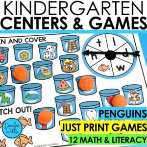 Penguin Thematic Literacy and Math Games and Center Activities