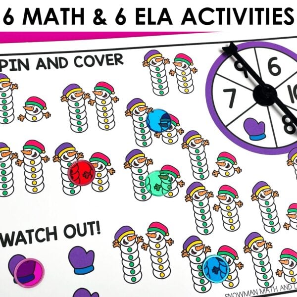 Snowman ELA Phonics Literacy & Math Games Centers Theme Activities Kindergarten - Image 2