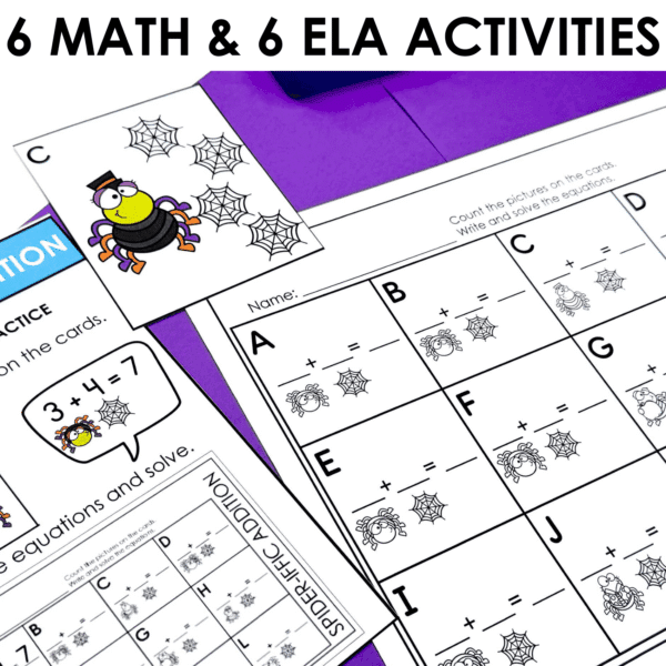 Halloween Comparing Numbers & Counting Math Literacy Games Kindergarten Spiders - Image 4