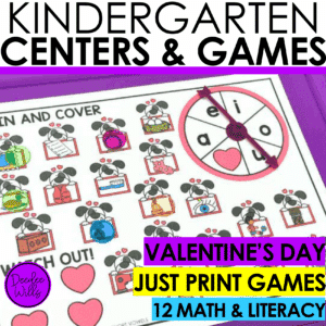 Valentines Day Thematic Literacy and Math Games and Center Activities