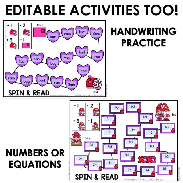 Valentines Day Thematic Literacy and Math Games and Center Activities - Image 3
