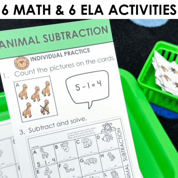 Zoo Phonics Literacy Games and Spring Math Centers for Kindergarten - Image 2