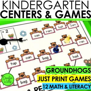 Groundhog Thematic Literacy and Math Games and Center Activities