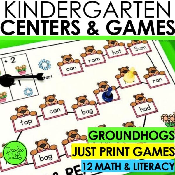 Groundhog Thematic Literacy and Math Games and Center Activities