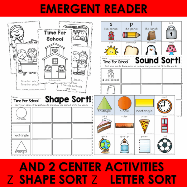 First Day of School Poem w Back to School Emergent Reader Activities Lesson Plan - Image 4