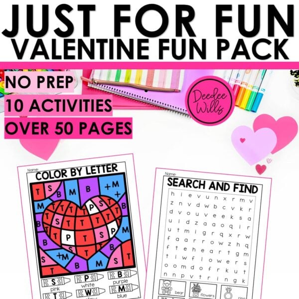 Valentine Day Fun Packet Dot to Dot Mazes Tracing February Color Activities