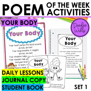 Human Body Kindergarten Poem of the Week Body Parts Activities & Fluency Lesson