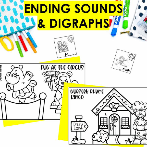 Letter Sound Bingo Ending Blends Editable Sight Word Bingo Games w Coloring - Image 3
