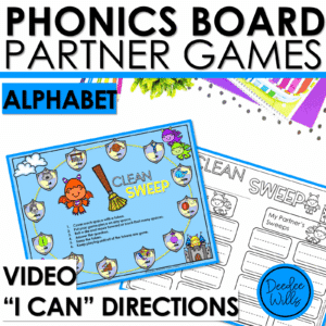 Letter Sound Fluency Alphabet Games Review Practice Phonics Partner Board Games