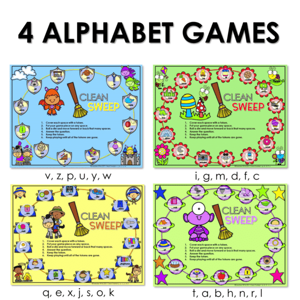 Letter Sound Fluency Alphabet Games Review Practice Phonics Partner Board Games - Image 5