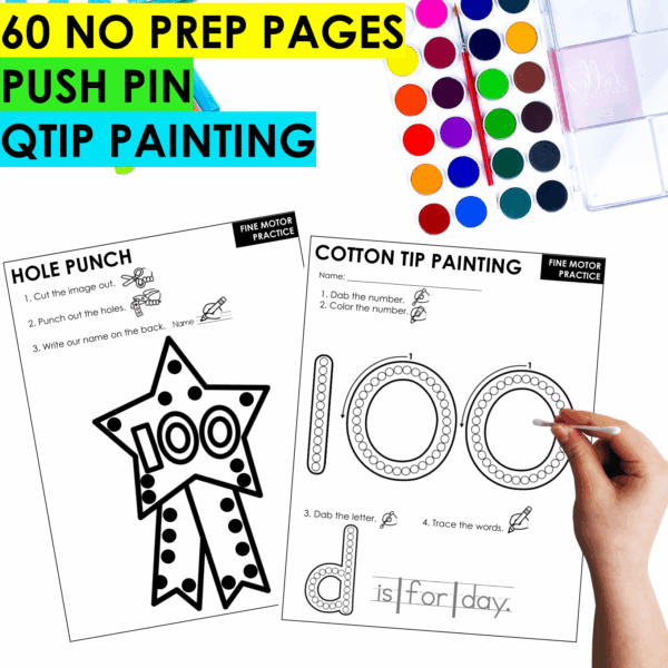 100th Day of School Fine Motor Activities Hands-On Task Cards & Printables - Image 2