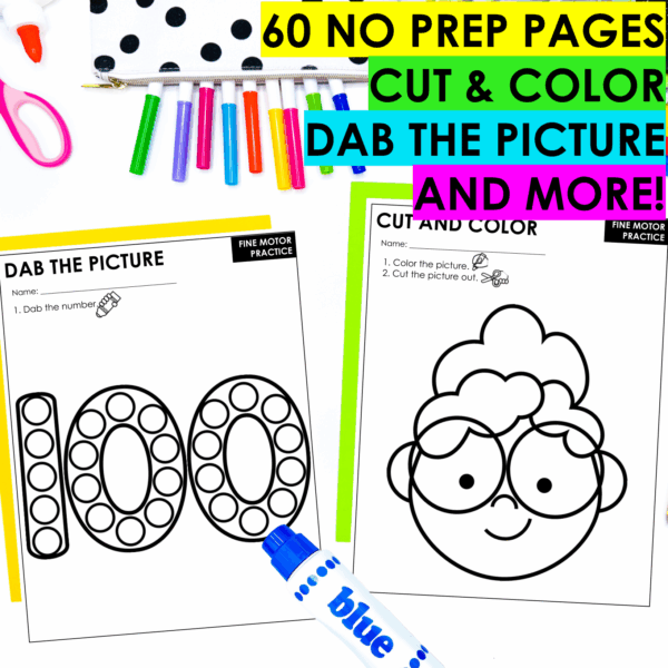 100th Day of School Fine Motor Activities Hands-On Task Cards & Printables - Image 4