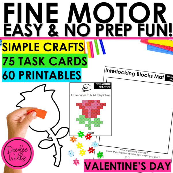 Valentine’s Day Fine Motor Activities 130+ Hands-On Task Cards & Printables