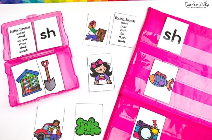 Phonemic awareness sound sorting picture cards