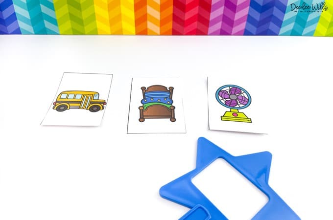 Phonemic awareness sound sorting picture cards