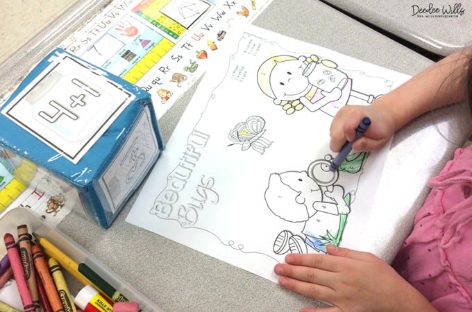 roll and color worksheet printable with a spring theme