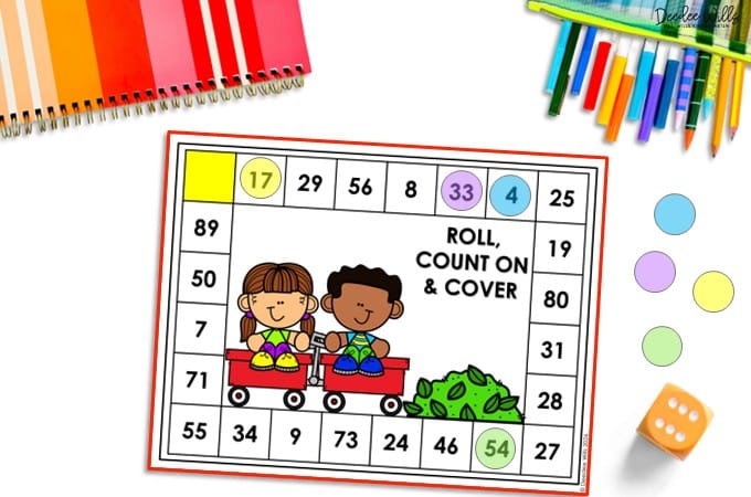 Roll and count on math dice game