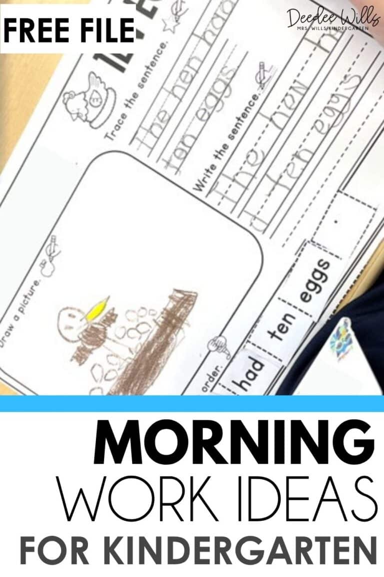 Kindergarten morning work ideas that build independence from day one — paper worksheets, hands-on morning tubs, free printables, and a routine that runs itself.